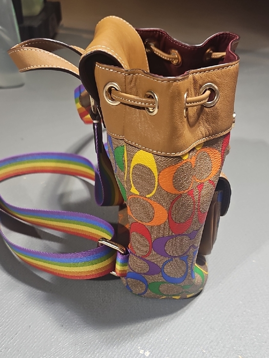 Coach EUC C4097 Pennie Backpack 22 In Rainbow Signature Canvas & Smooth Leather main image 3